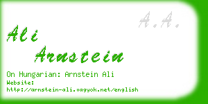 ali arnstein business card